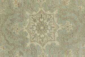 Muted Aqua Green Floral 8x8Transitional Oriental Square Rug