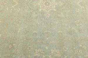 Muted Aqua Green Floral 8x8Transitional Oriental Square Rug