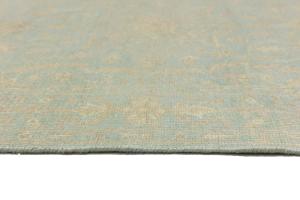 Muted Aqua Blue Floral 5X8 Transitional Oriental Rug