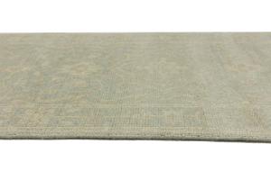 Muted Aqua Blue Floral 3x10 Transitional Oriental Runner Rug