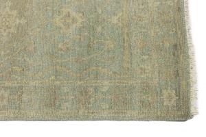 Muted Aqua Blue Floral 3x10 Transitional Oriental Runner Rug