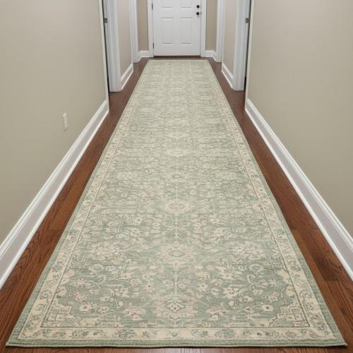 Muted Colors Floral Transitional 3X14 Oriental Runner Rug