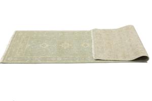 Muted Aqua Blue Floral Transitional 3X8 Oriental Runner Rug