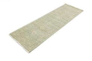Muted Aqua Blue Floral Transitional 3X8 Oriental Runner Rug