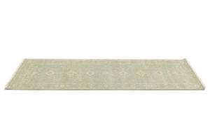 Muted Aqua Blue Floral Transitional 3X8 Oriental Runner Rug