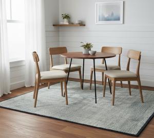 4'0 x 6'1 Hand Knotted Gray Abstract Modern Wool Rug