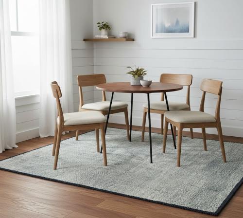 4'0 x 6'1 Hand Knotted Gray Abstract Modern Wool Rug