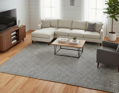 9'1 x 12'2 Multicolored Geometric Hand Knotted Modern Wool Rug