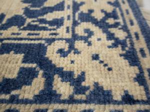 Muted Blue Floral Transitional 3X18 Oriental Runner Rug