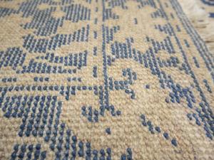 Muted Blue Floral Transitional 3X18 Oriental Runner Rug