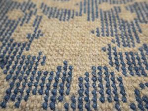 Muted Blue Floral Transitional 3X18 Oriental Runner Rug