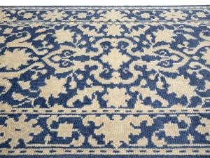 Muted Blue Floral Transitional 3X18 Oriental Runner Rug
