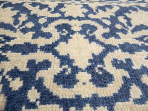 Muted Blue Floral Transitional 3X18 Oriental Runner Rug