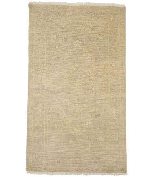 Muted Beige Floral 3X5 Transitional Oriental Rug