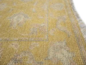 Muted Golden Yellow Floral 3x18 Transitional Oriental Runner Rug