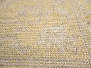 Muted Golden Yellow Floral 3x18 Transitional Oriental Runner Rug