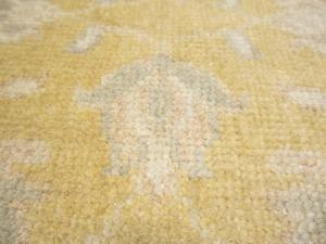 Muted Golden Yellow Floral 3x18 Transitional Oriental Runner Rug
