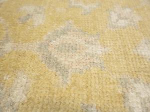 Muted Golden Yellow Floral 3x18 Transitional Oriental Runner Rug