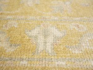 Muted Golden Yellow Floral 3x18 Transitional Oriental Runner Rug