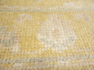 Muted Golden Yellow Floral 3x18 Transitional Oriental Runner Rug