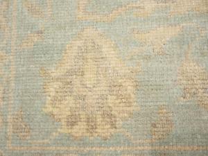 Muted Aqua Blue Floral 8x8 Transitional Oriental Square Rug