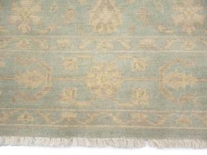 Muted Aqua Blue Floral 8x8 Transitional Oriental Square Rug