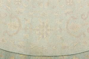 Muted Aqua Blue Floral 8x8Transitional Oriental Round Rug