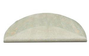 Muted Aqua Blue Floral 6x6 Transitional Oriental Round Rug