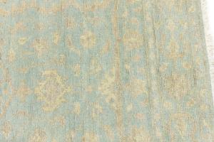 Muted Teal Floral 4x6 Transitional Oriental Area Rug