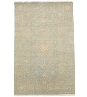 Muted Aqua Blue Floral 4x6Transitional Oriental Rug