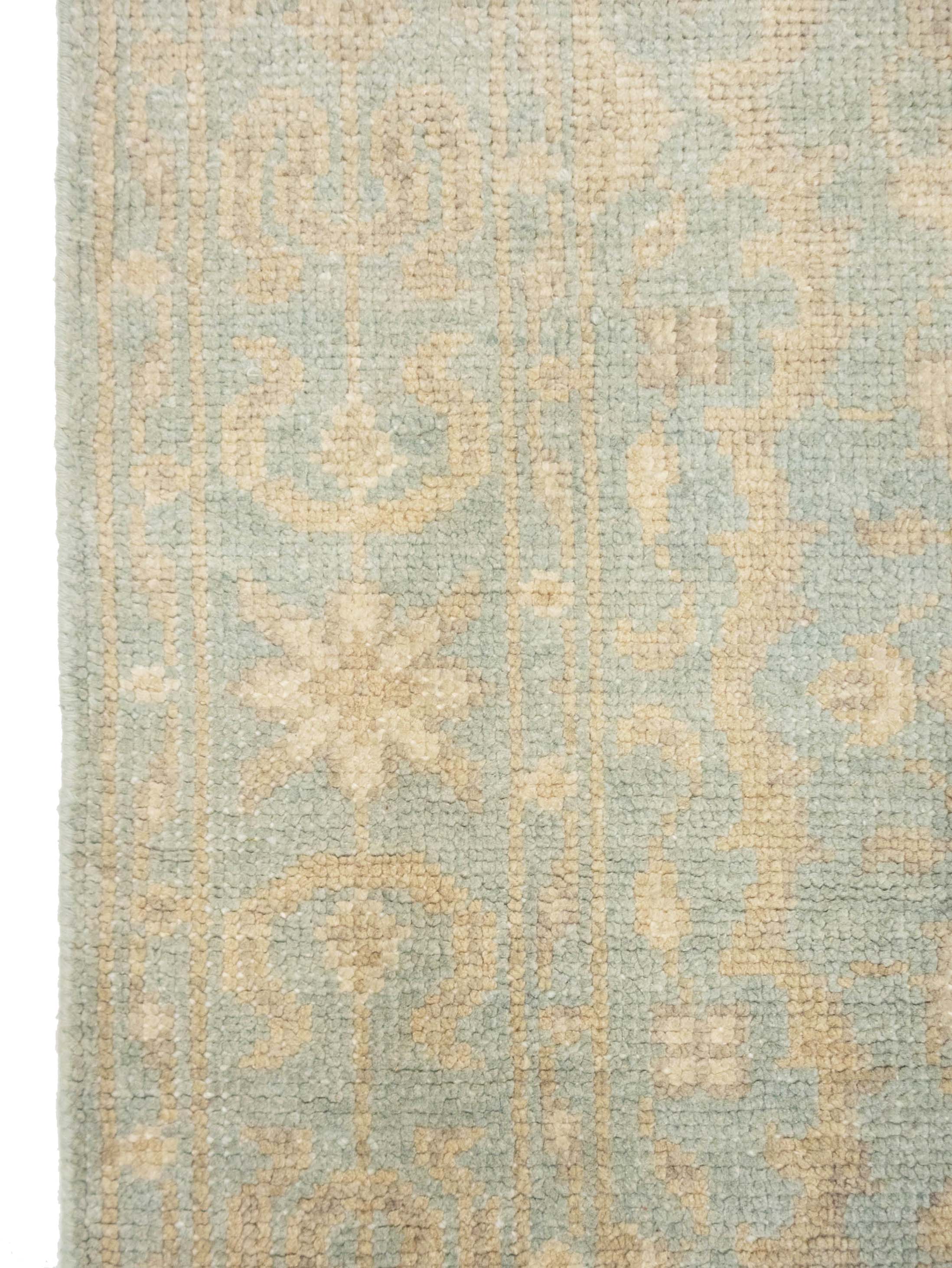 Muted Aqua Blue Floral 4x6Transitional Oriental Rug