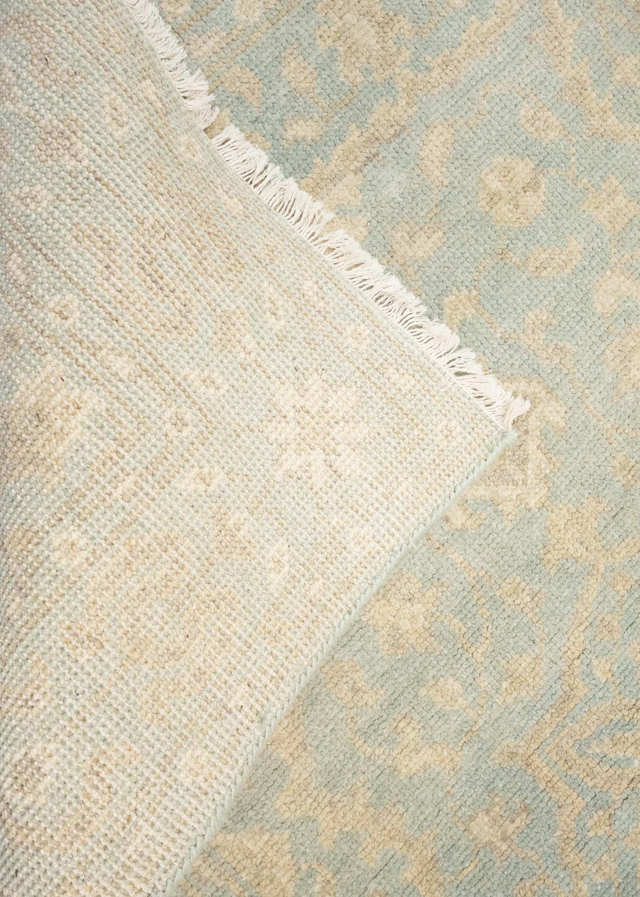 Muted Aqua Blue Floral 4x6Transitional Oriental Rug