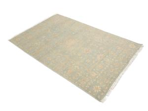 Muted Aqua Blue Floral 4x6Transitional Oriental Rug