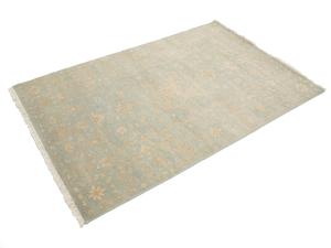 Muted Aqua Blue Floral 4x6Transitional Oriental Rug