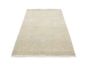 Muted Aqua Blue Floral 4x6Transitional Oriental Rug