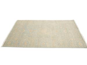 Muted Aqua Blue Floral 4x6Transitional Oriental Rug