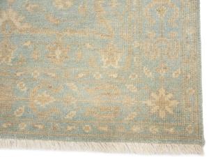 Muted Aqua Blue Floral 4x6Transitional Oriental Rug