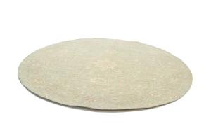 Muted Aqua Green Floral Transitional 8x8 Oriental Round Rug