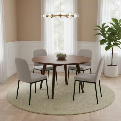 Muted Aqua Green Floral Transitional 8x8 Oriental Round Rug