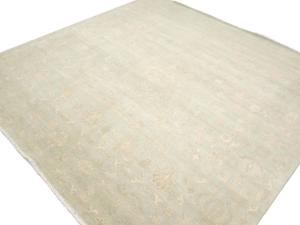 Muted Aqua Green Floral 12x12 Transitional Oriental Square Rug