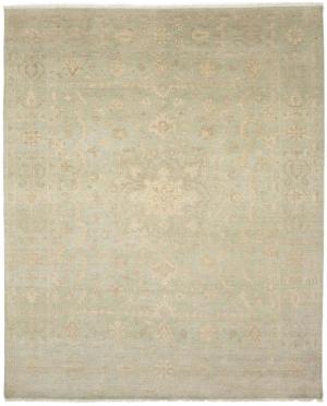 Muted Aqua Green Floral 8x10Transitional Oriental Rug