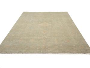 Muted Aqua Green Floral 8x10Transitional Oriental Rug