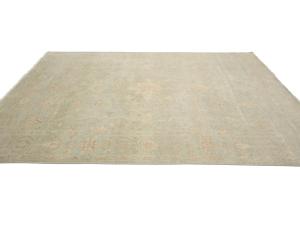 Muted Aqua Green Floral 8x10Transitional Oriental Rug