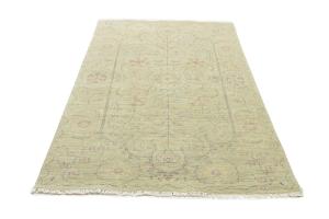 Muted Light Green Floral 5X8 Transitional Oriental Rug