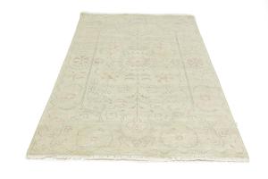 Muted Light Green Floral 5X8 Transitional Oriental Rug