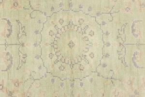 Muted Light Green Floral 5X8 Transitional Oriental Rug