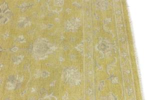 Golden Yellow Floral 8x8 Chobi Oriental Square Rug