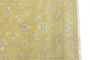 Muted Golden Yellow Floral 3x5 Transitional Oriental Area Rug