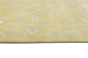 Muted Golden Yellow Floral 3x5 Transitional Oriental Area Rug