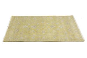 Muted Golden Yellow Floral 3x5 Transitional Oriental Area Rug